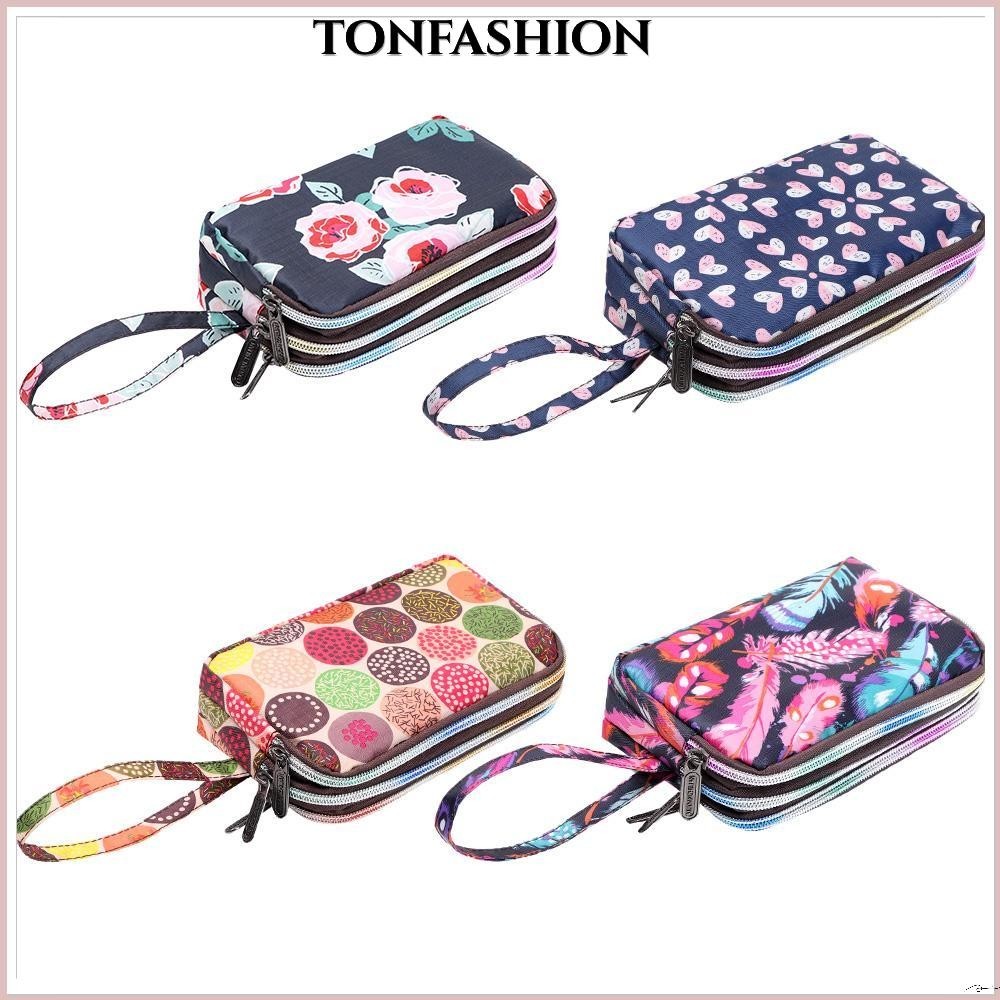 Tonfashion กระเป๋าถือ กระเป๋าสตางค์ ใบยาว สามชั้น ขนาดใหญ่ จุของได้เยอะ แฟชั่นสําหรับสตรี