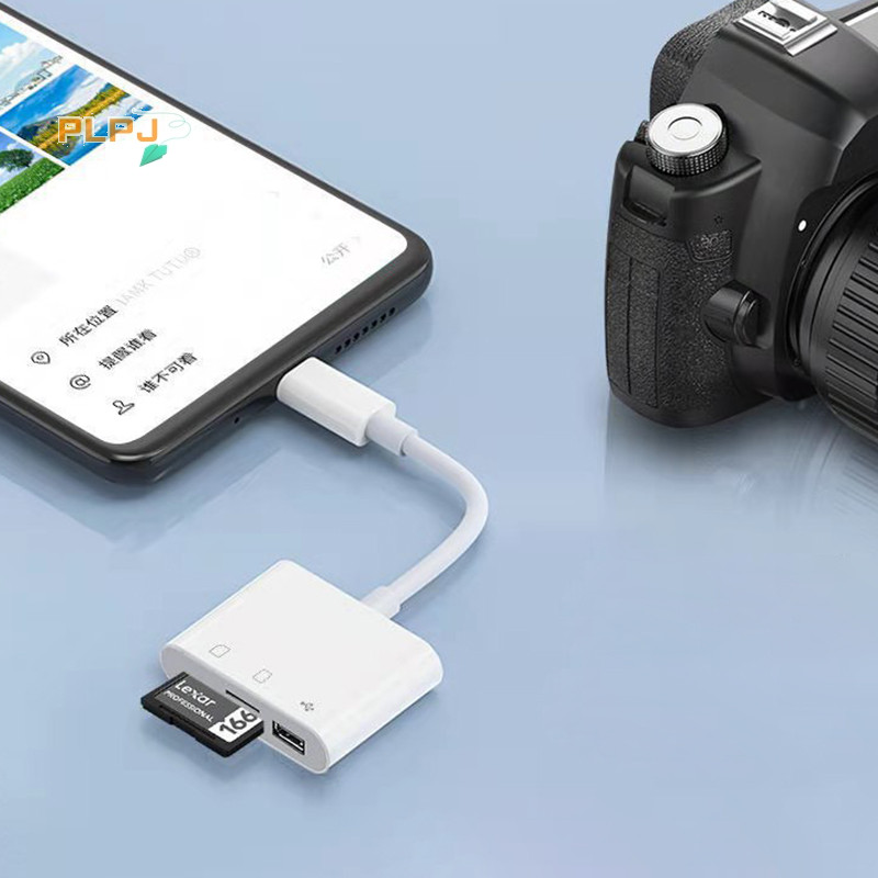 Plpj อะแดปเตอร์การ์ดรีดเดอร์ Type-C Micro TF CF SD USB-C สําหรับ Xiaomi Huawei Macbook Windows USB Type C