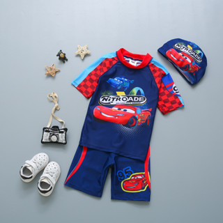 พร้อมสต็อกชุดว่ายน้ําเด็กฤดูร้อนสไตล์ใหม่เด็กสไตล์การ์ตูนรถ …