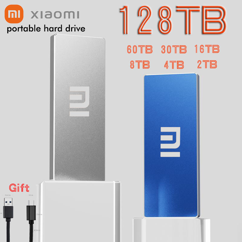 ฮาร์ดไดรฟ์ภายนอก  128TB/60TB/30TB ฮาร์ดดิสก์มือถือ 1TB/2TB External HDD 4TB/8TB Type-c USB 3.0 Exter