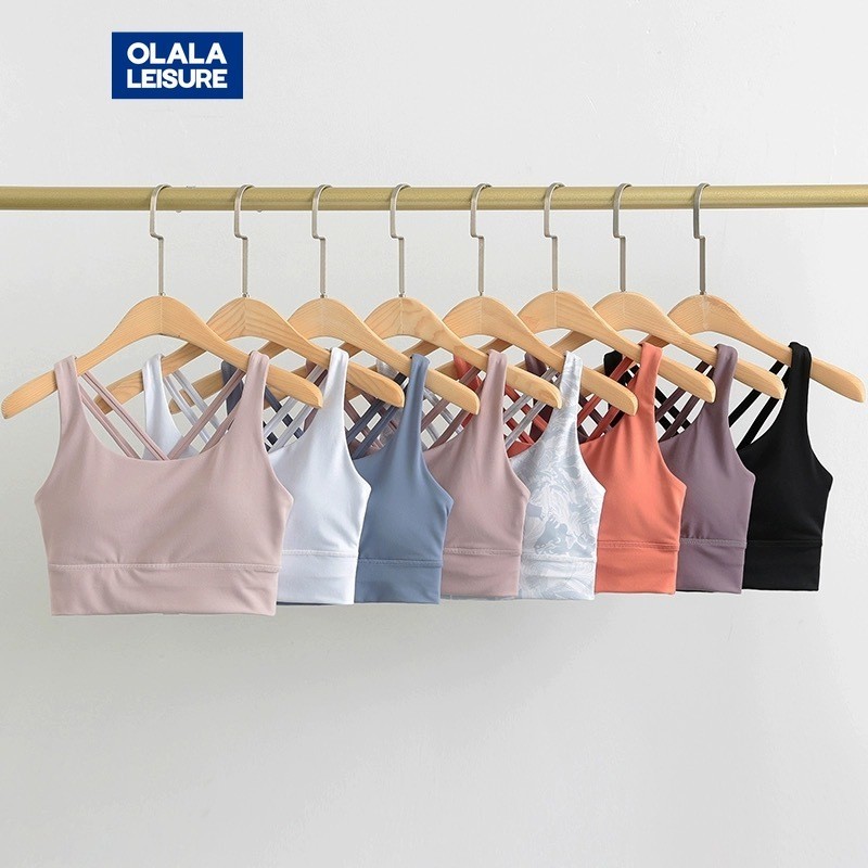 OLALA LEISURE  ชุดชั้นใน สปอร์ตบรา กันกระแทก สีนู้ด เป็นมิตรกับผิว สําหรับเล่นโยคะ