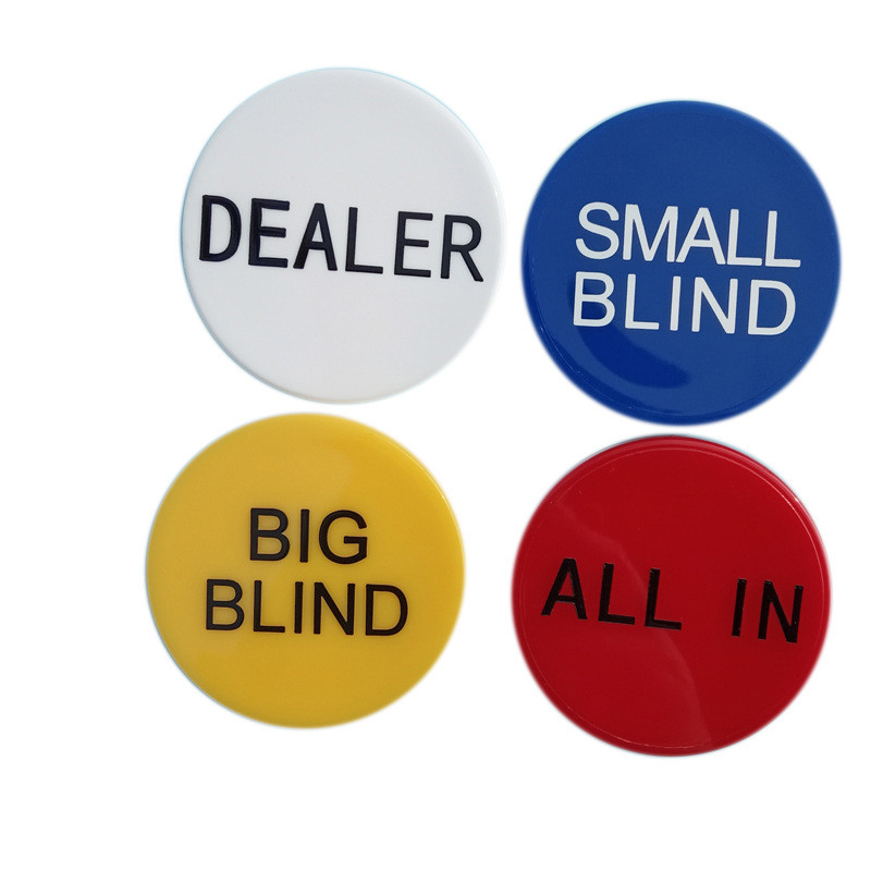 อุปกรณ์เสริมเกมการ์ดเท็กซัส 1เซตได้ 4เหรียญเหรียญป้าย Dealer/Small Blind/Big Blind/Allin พลาสติก