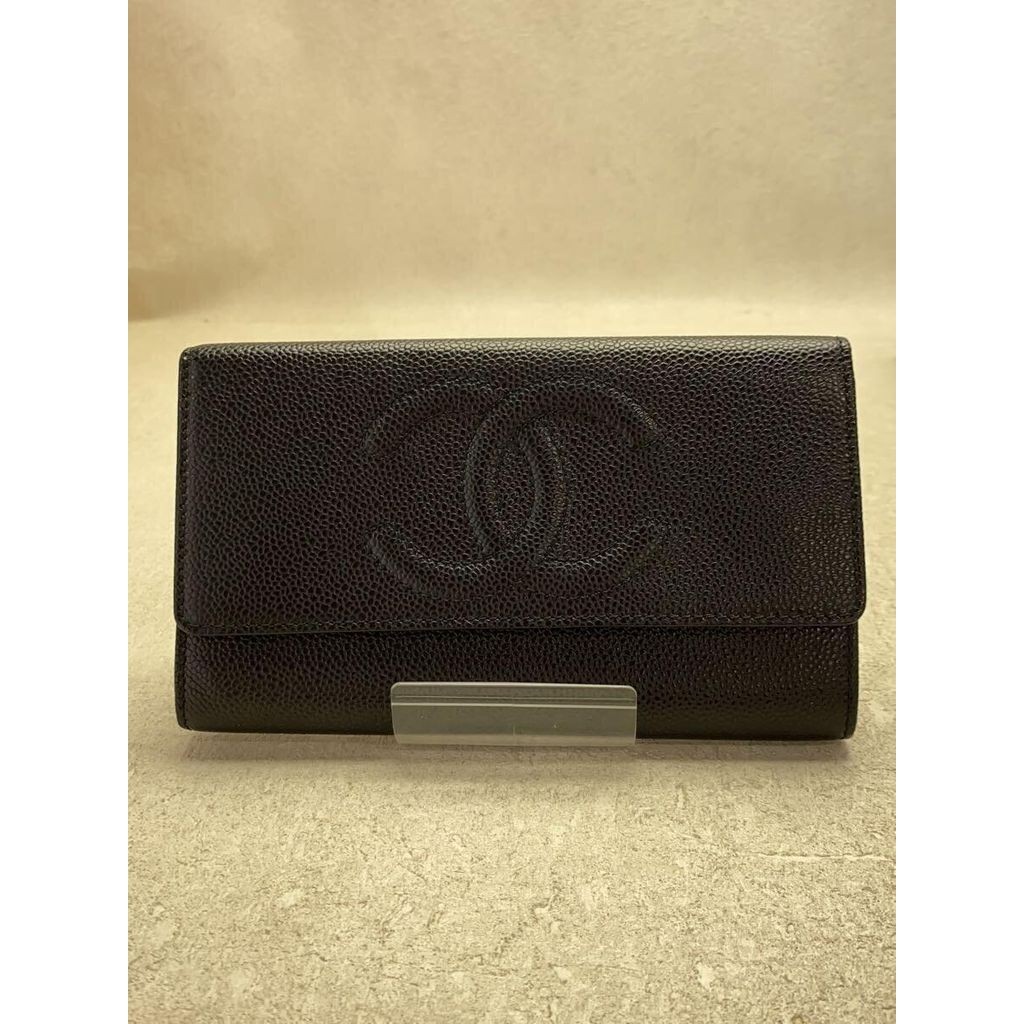 Chanel กระเป๋าสตางค์ สีดํา มือสอง จากญี่ปุ่น สําหรับผู้หญิง

