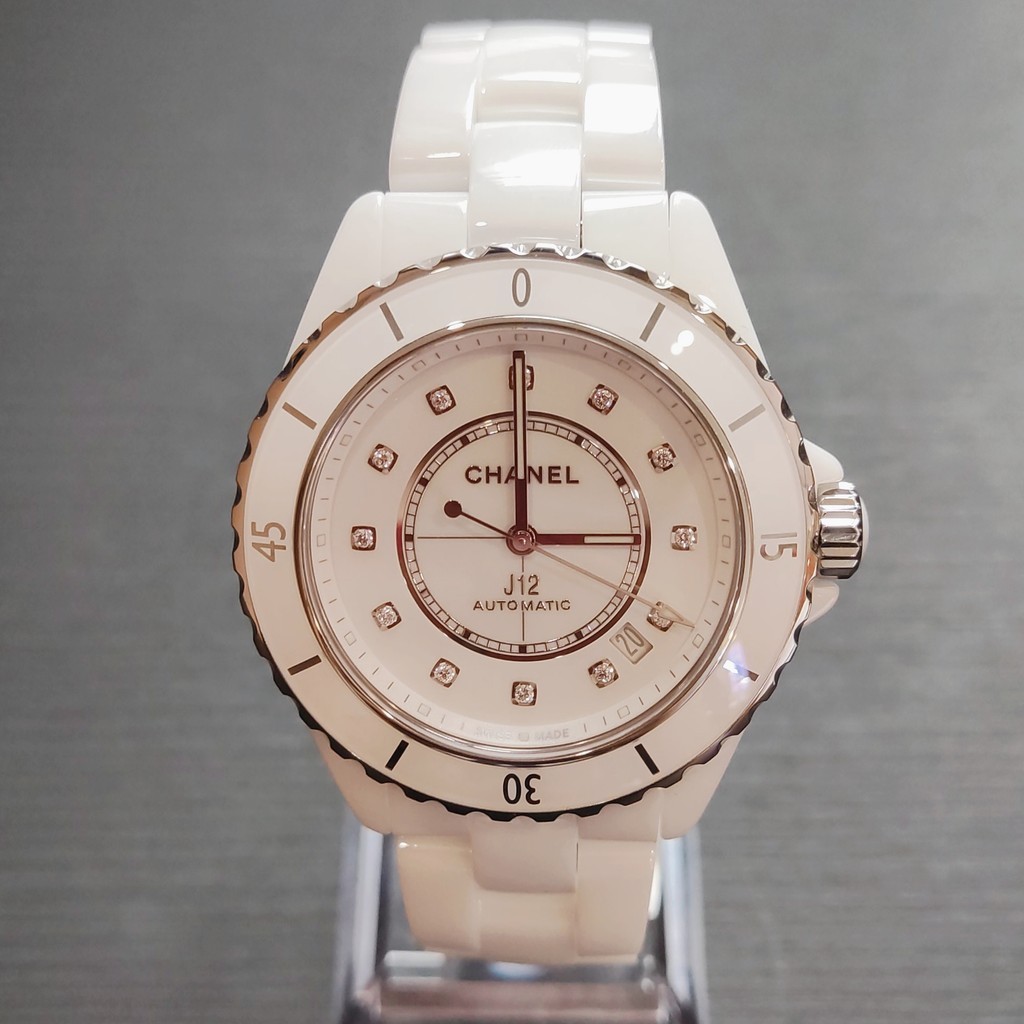 Chanel/j12 Series นาฬิกาข้อมือเซรามิก สีขาว สําหรับผู้หญิง H5705