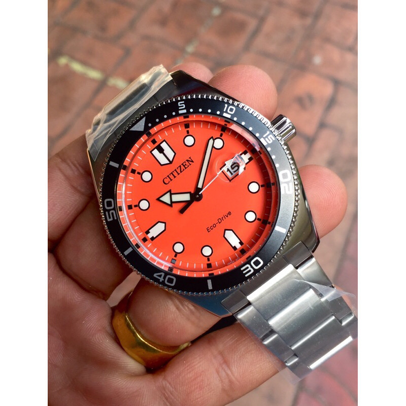 นาฬิกาข้อมือ Citizen Orange Dial Eco-Drive Gent’s Watch AW1760-81X