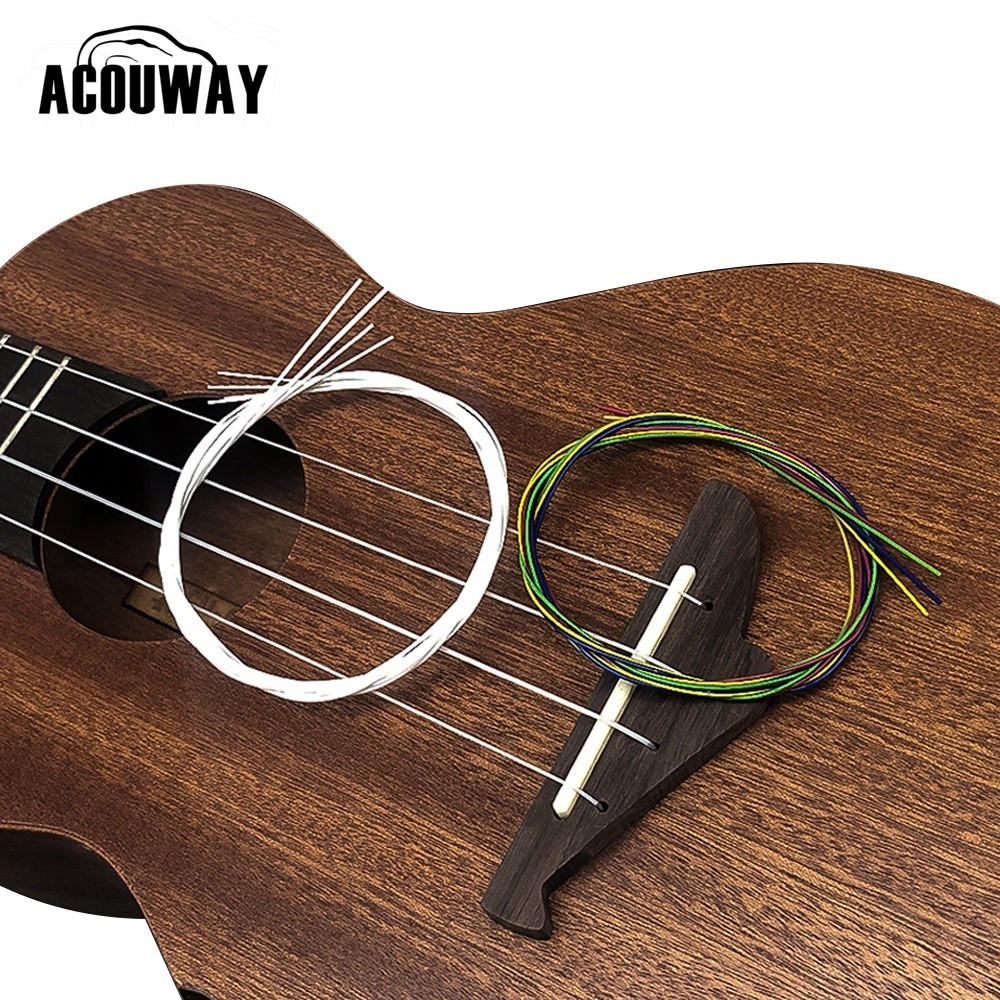 สายยูคูเลเล่ ACOUWAY วัสดุไนลอน (4 ชิ้น/ ชุด) สายยูคูเลเล่สำหรับคอนเสิร์ตโซปราโนเทเนอร์ ยูคูเลเล่