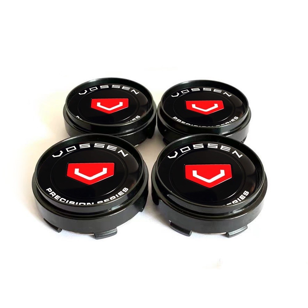 4 PC 66 มม.VOSSEN โลโก้สีดําเงินรถดัดแปลงศูนย์ล้อฝาครอบกลางสําหรับ VOSSEN RIM