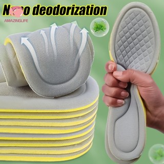 แผ่นพื้นรองเท้านาโน ระงับกลิ่นกาย ดูดซับเหงื่อ ระบายอากาศ แบ…