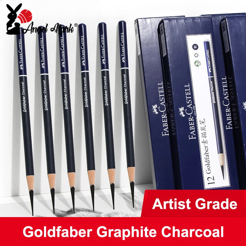 ชุดดินสอสเก็ตช์ Goldfaber สําหรับแรเงา - Charcoal Graphite Super Soft ดินสอนุ่มพิเศษสําหรับวาดภาพและศิลปินสเก็ตช์ 5/6 ชิ้น