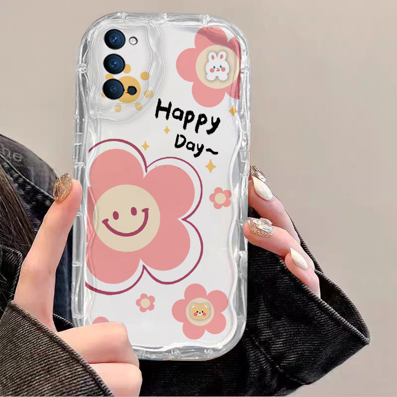 เคส OPPO Reno 5 4 Reno4 Reno5 5G ใส สุนทรีย์ กันกระแทก ป้องกันกล้อง ดอกไม้ ขอบนิ่ม TPU เคสโทรศัพท์