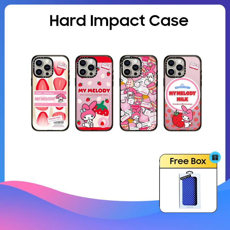 Casetify เคสพลาสติก PC แข็ง ลายตัวละคร Sanrio My Melody สําหรับ iPhone 11 12 13 14 15 Plus Pro Max