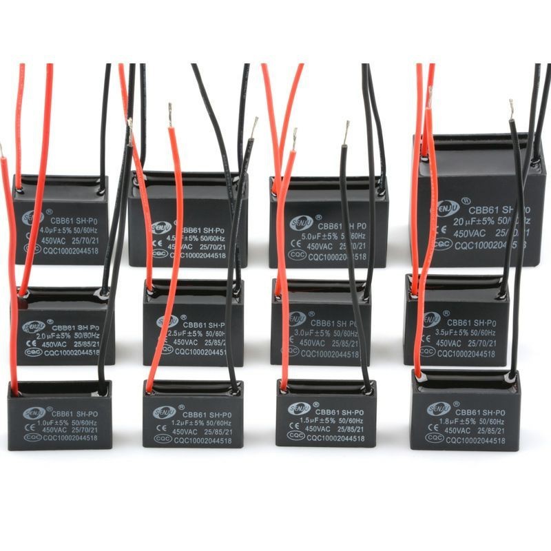 0.8/1 / 1.2 / 1.5 / 1.8 / 2 / 2.5 / 3/4/5/6/8 / 10/12UF capaciter พัดลม CBB61 ตัวเก็บประจุ450V