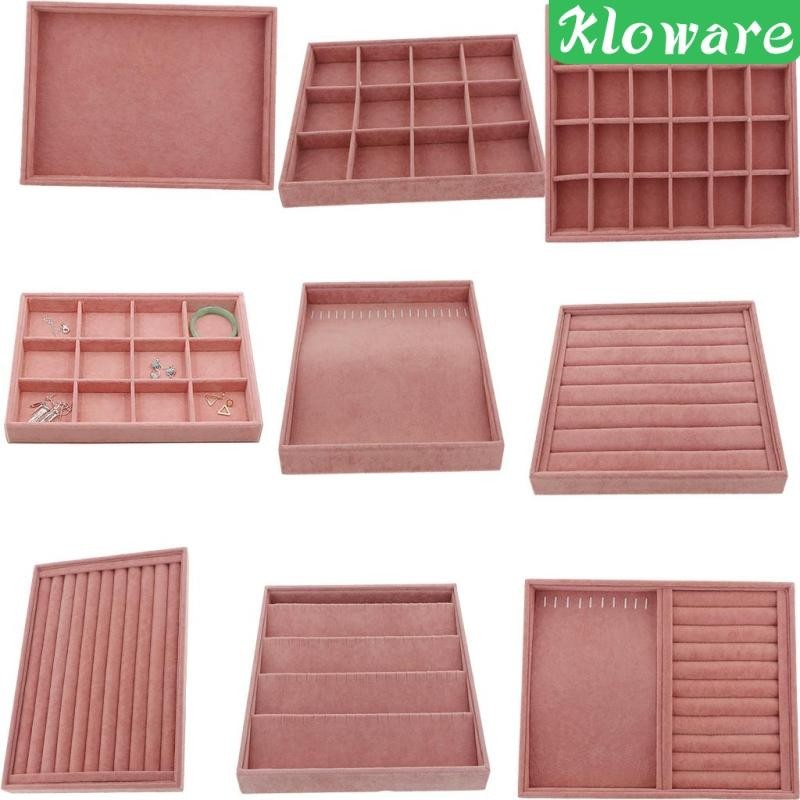 [Kloware] กล่องกํามะหยี่ สีชมพู สําหรับเก็บเครื่องประดับ สร้อยคอ ต่างหู