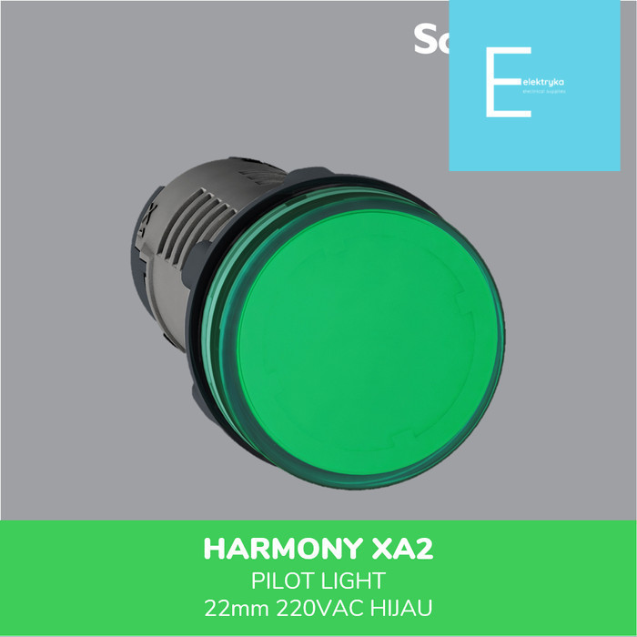HIJAU Schneider โคมไฟนักบิน XA2 ไฟฟ้า 22 มม. 110VAC สีเขียว XA2EVM3LC
