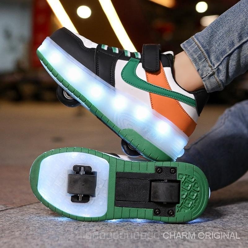 [จัดส่งแล้ว] Yonex [โรลเลอร์สเก็ต] รองเท้าผ้าใบ พร้อมไฟ LED เรืองแสง หลากสี สําหรับคุณแม่ และเด็ก j8