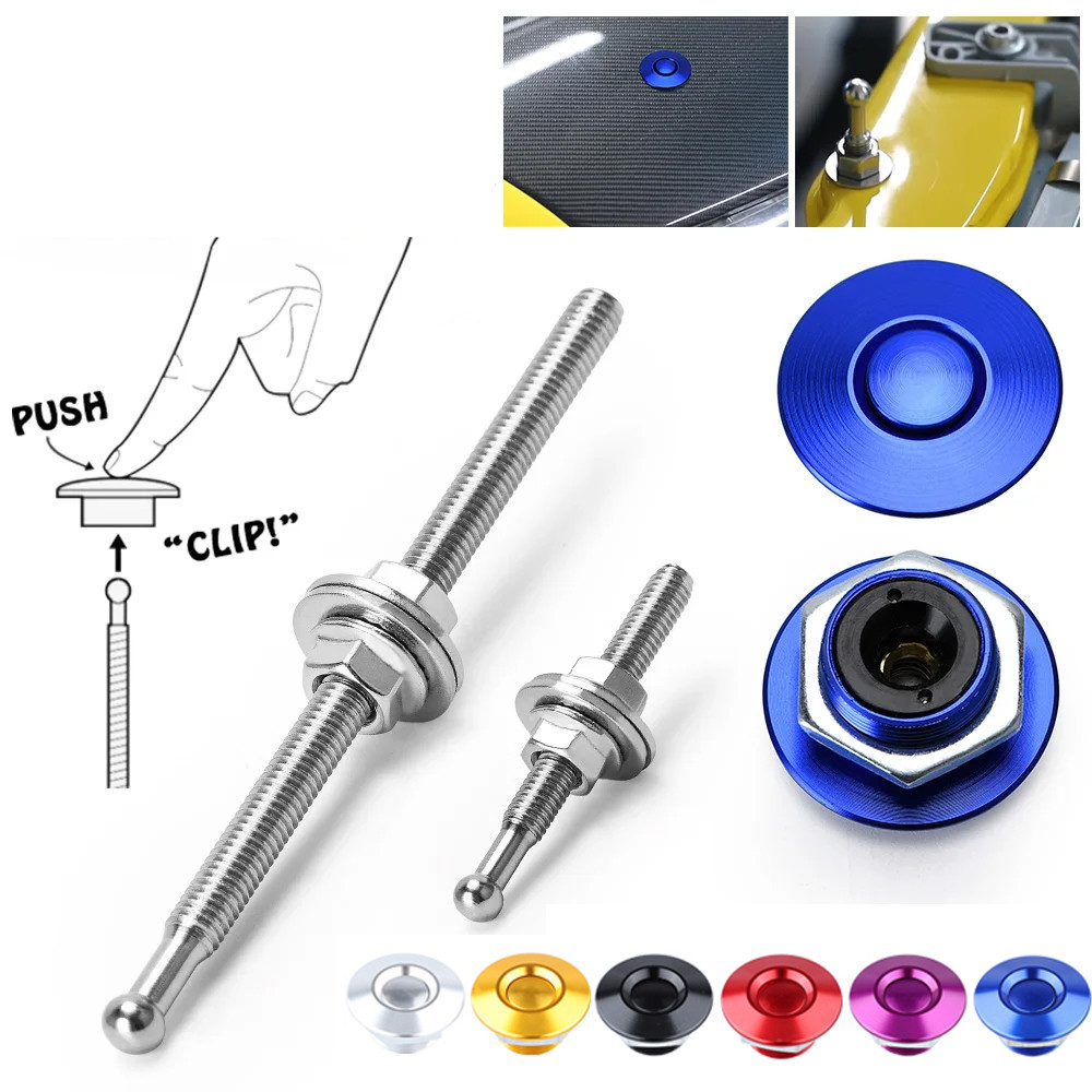 30 มม.1 ชิ้น Universal Push ปุ่ม Billet Hood Pins ล็อคคลิปชุดรถ Quick Pins Quick Release Latch เครื่องยนต์ Bonnets อุปกรณ์เสริม