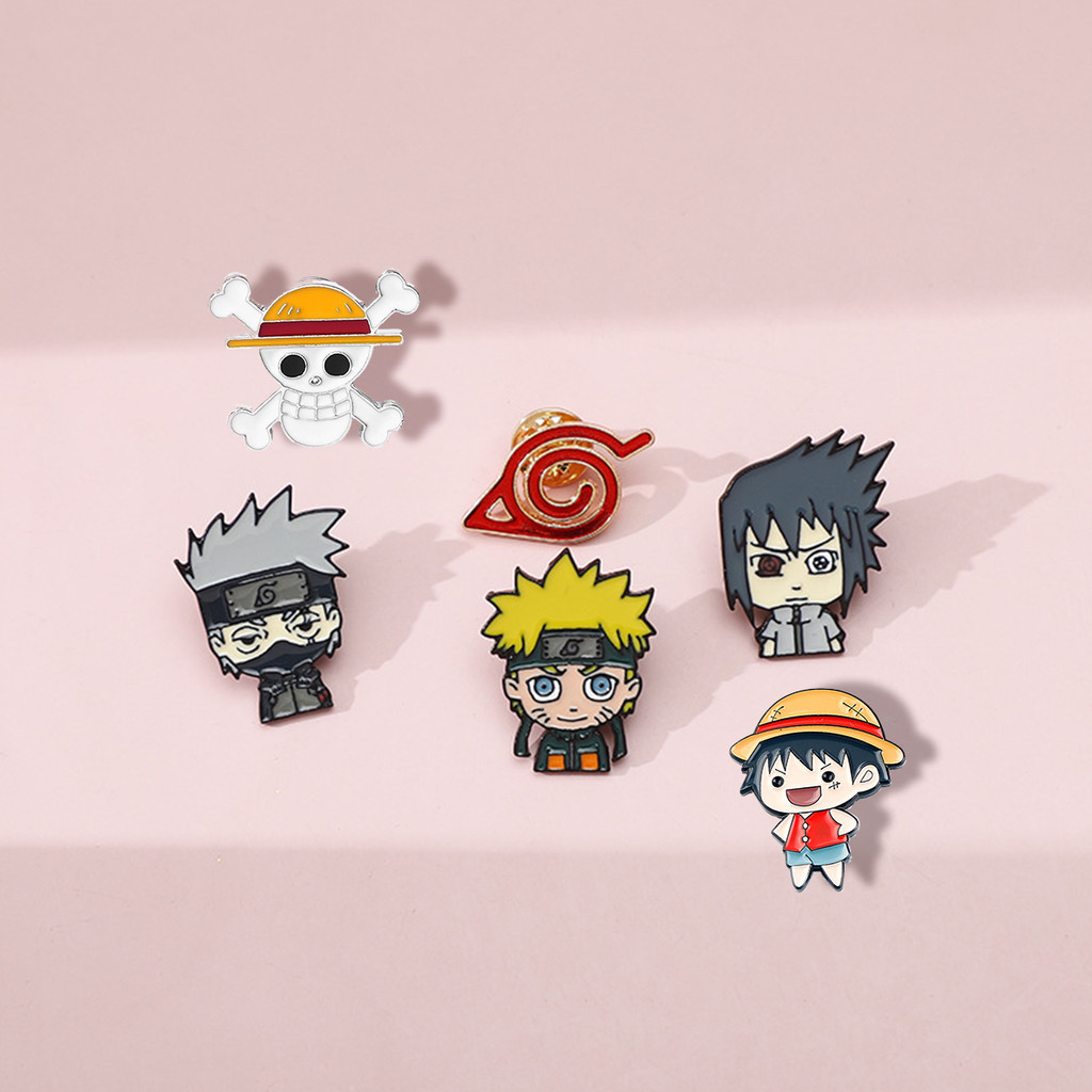 เข็มกลัด ลายการ์ตูนอนิเมะนารูโตะ ONE PIECE Luffy Zoro Sanji น่ารัก เครื่องประดับ สําหรับนักเรียน เสื้อผ้า กระเป๋านักเรียน