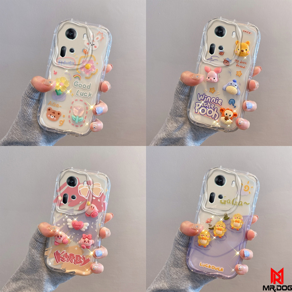 เคส Oppo RENO 11 RENO 11F 5G ตุ๊กตาสามมิติ สีใส การ์ตูน กรณีป้องกันโทรศัพท์มือถือ TY4