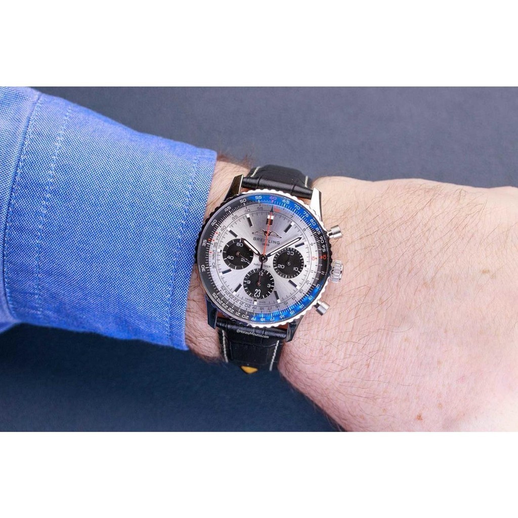 Breitling Aviation Chronograph B01 นาฬิกาข้อมือ สายสแตนเลส 43 มม. สําหรับผู้ชาย0138241G1 G1P1