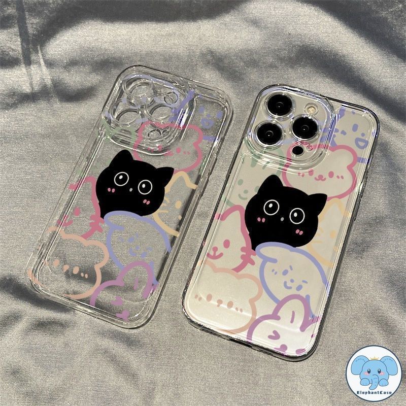 หรูหรา Graffiti Cinnamon แมวแมวแมวแมวดำหมีกระต่ายกรณี iPhone 13 11 15 14 12 Pro Max 15 8 7 Plus X XR XS Max SE