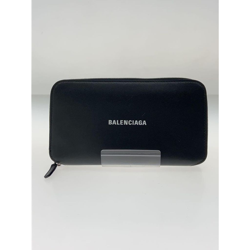 Balenciaga กระเป๋าสตางค์หนัง ใบยาว สีดํา มือสอง จากญี่ปุ่น
