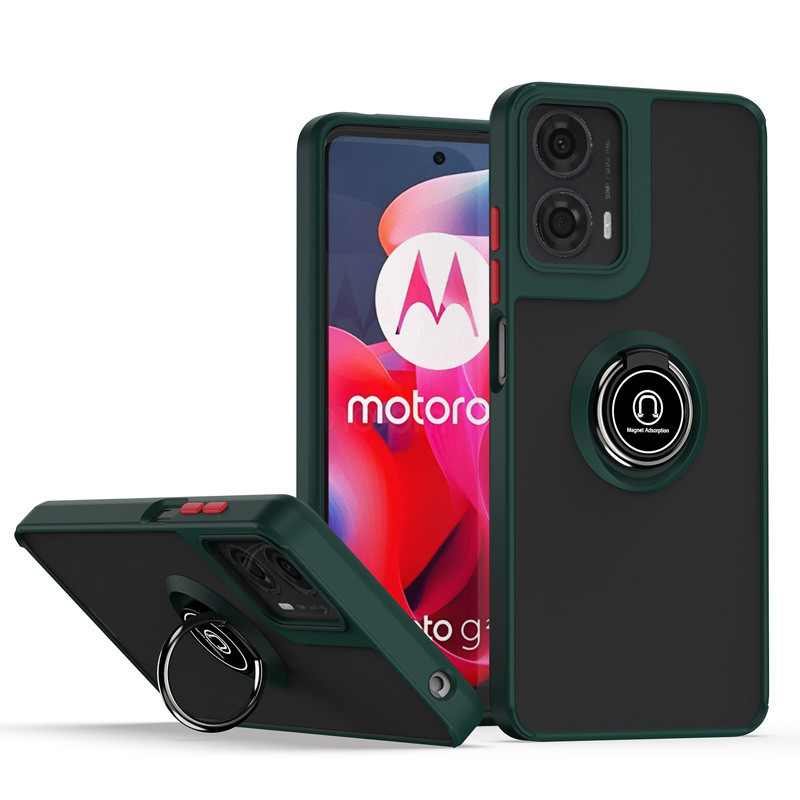 มัลติฟังก์ชั่น 360° เคสโทรศัพท์มือถือ พร้อมแหวนขาตั้ง หมุนได้ สําหรับ Motorola Moto G04 G24