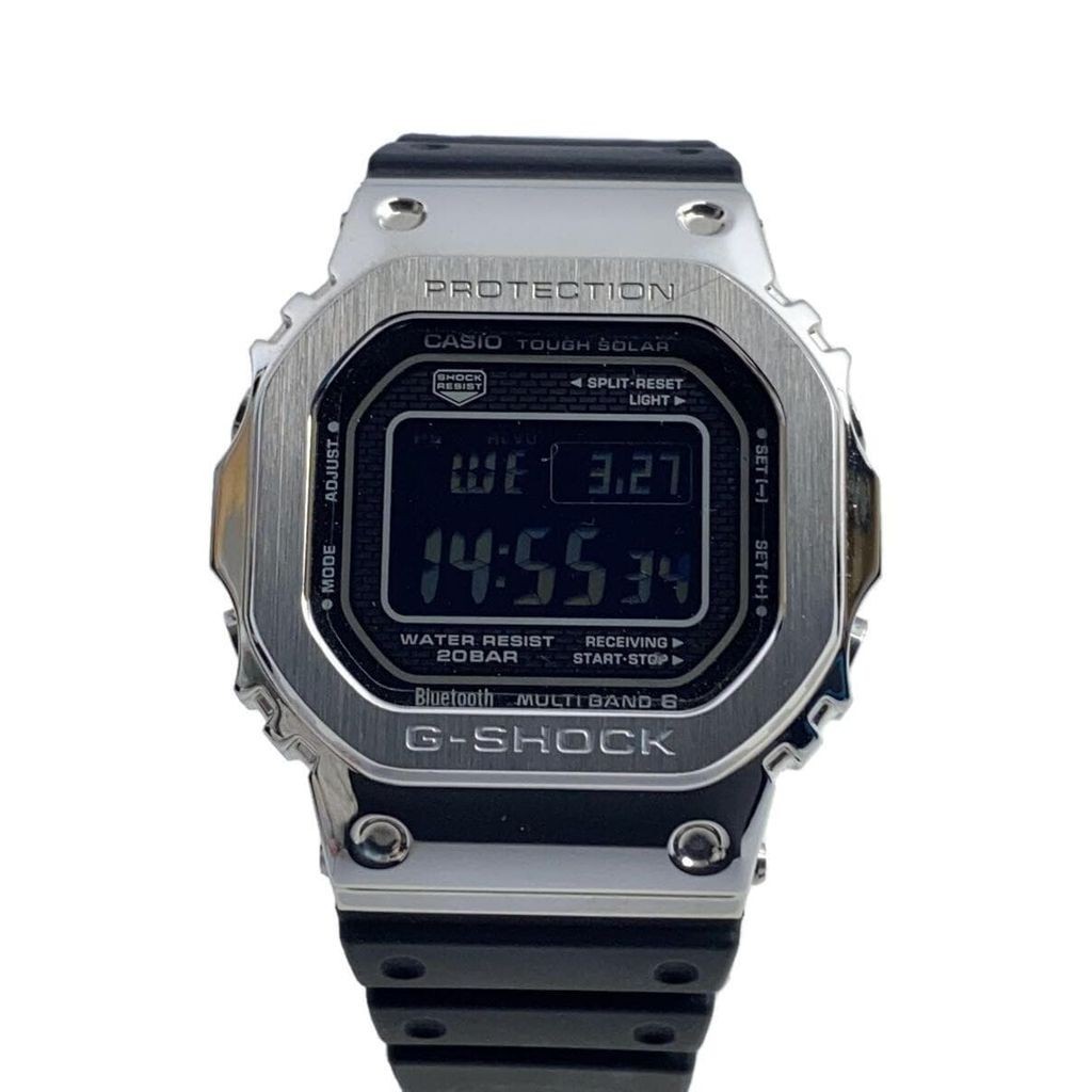 CASIO Wrist Watch G-Shock Silver Men's Solar Metal Digital Waterresistant World Time Direct from Japan Secondhand