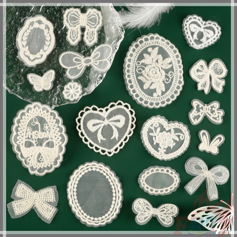 ✿ 1Pc Lace Bowknot Patch ✿ DIY Fabrics Applique Embroidery Sewing on Patches Decoration Accessories