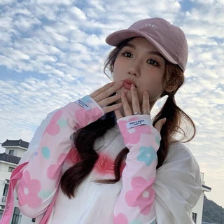 แขนพิมพ์ลาย ไข่มุก, ถุงมือยาวยืดหยุ่นบางเฉียบ, ปลอกแขนกันแดดผ้าไหมน้ําแข็งระบายอากาศป้องกันรังสีอัลตราไวโอเลต