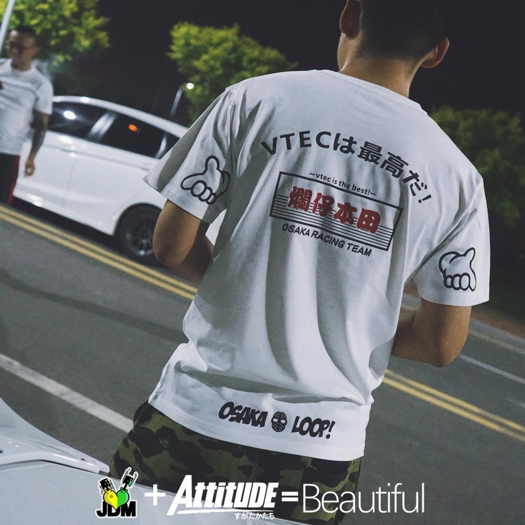 เสื้อยืดคอกลม แขนสั้น ผ้าฝ้ายแท้ ลาย ATTITUDE ATTITUDE Merchandise Mall JDM สไตล์ญี่ปุ่น