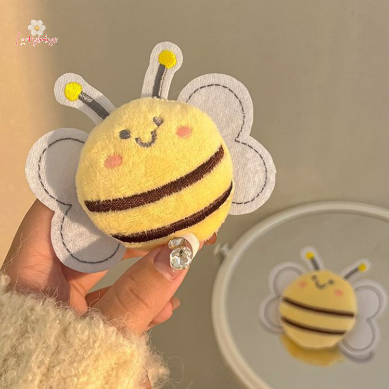 Luckybabys> กิ๊บผ้ากํามะหยี่ขนนิ่ม ผึ้ง หน้าผาก ด้านข้าง คลิปขอบน่ารัก ผ้าฝ้าย เป็ด งอยปาก คลิป Fascinator ฤดูใบไม้ร่วงและฤดูหนาว ใหม่
