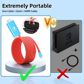 Switch Projection Cable อะแดปเตอร์ USB Type C เป็น HDMI สําหรับ Nintendo Switch 2 / 1/ OLED 100W PD พอร์ตชาร์จสําหรับแล็ปท็อปแท็บเล็ต MobilePhone SteamDeck