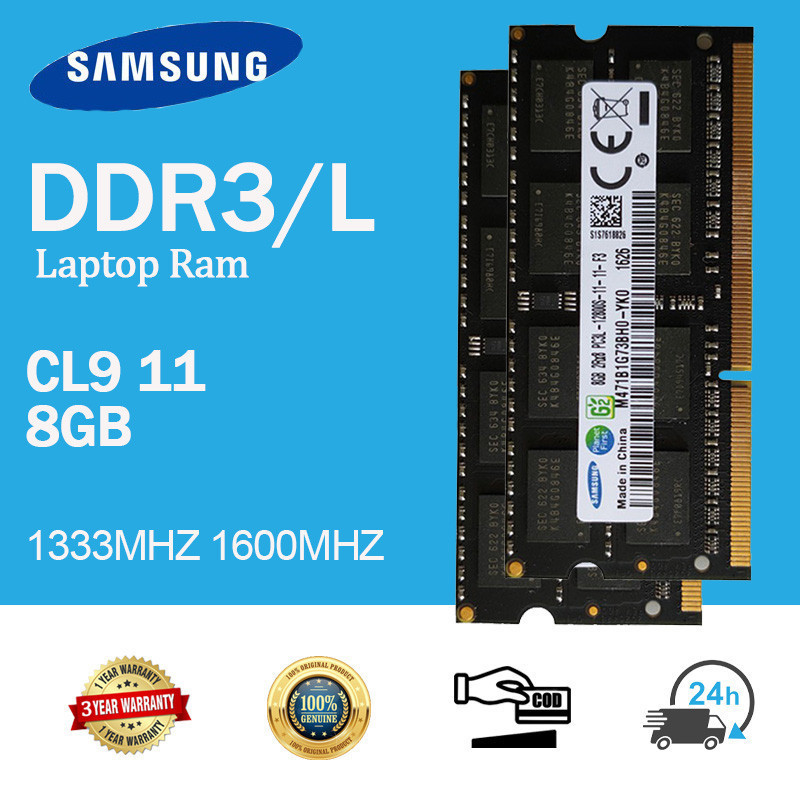 [24H SENT] Samsung 8GB RAM DDR3 DDR3L 1333Mhz 1600Mhz LAPTOP RAM 2rx8 PC3 PC3L 10600S 12800S 204PIN 