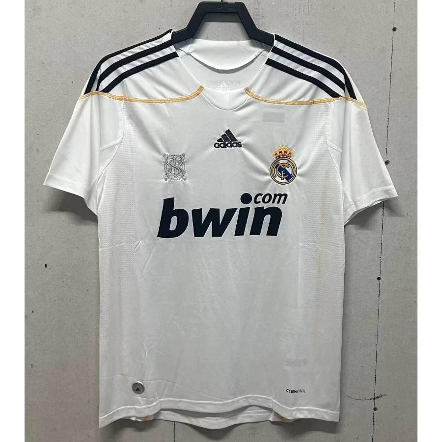 เสื้อกีฬาแขนสั้น ลายทีมชาติฟุตบอล Real Madrid 2009 10 Real Madrid ชุดเหย้า สไตล์วินเทจ แห้งเร็ว AAA สําหรับผู้ชาย ไซซ์ S-XXL