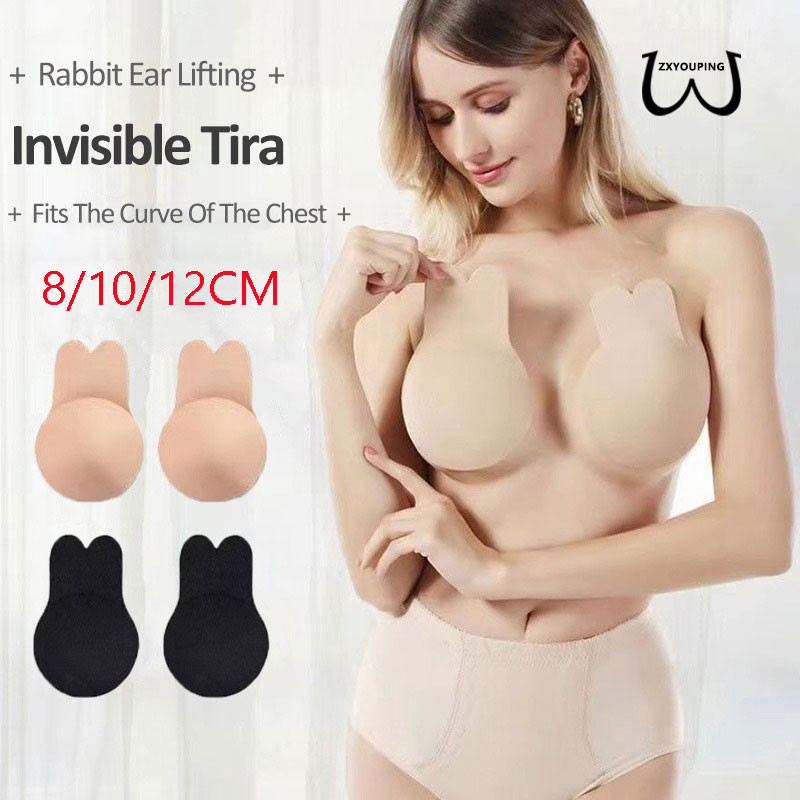 Zxyouping 8/10/12 ซม. ผู้หญิง ดันทรง ยกทรง ที่ไม่มีสายหนัง มองไม่เห็น บรากาว นํากลับมาใช้ใหม่ได้ เทปยกเต้านม กระต่าย แผ่นปิดบรา เทปปิดหัวนม พลัสไซซ์