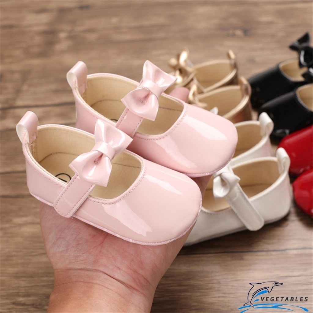 Zhy-เด็กทารกน่ารักรองเท้าหนังนิ่ม Soft Sole Bowknot PU หนังรองเท้า First Walkers ลื่นฤดูใบไม้ผลิฤดูร้อนรองเท้าเจ้าหญิง