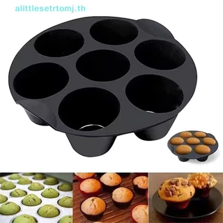 Alittlese แม่พิมพ์เค้กซิลิโคน 7 หลุม Airfryer อุปกรณ์เสริมเตาอบไมโครเวฟเบเกอรี่แม่พิมพ์เกรดอาหารอบเค้กซิลิโคนแม่พิมพ์เครื่องมืออบ TH