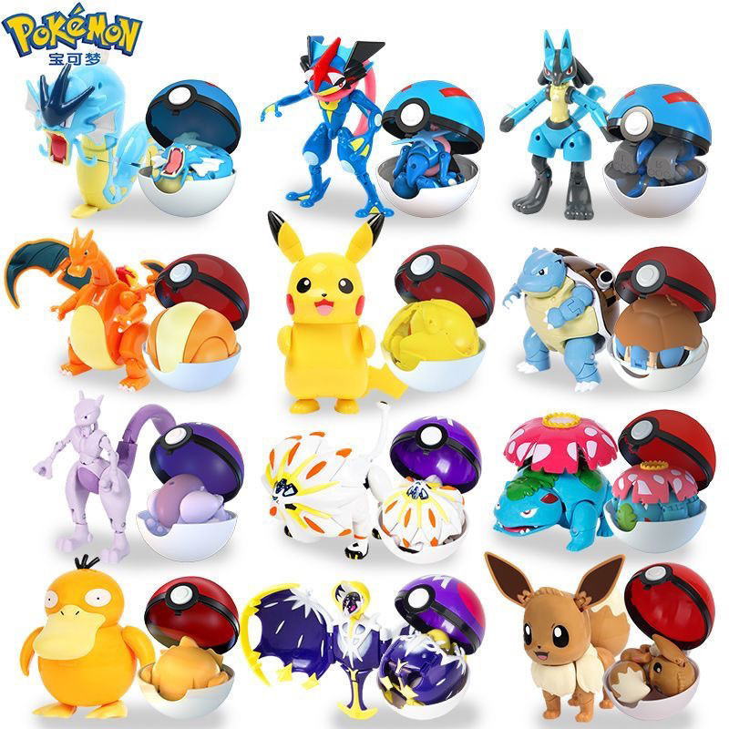 ZhuangChen POKEMON ตัวเลขของเล่น Charizard Pokeball Pikachu Variant Ball ตุ๊กตาของเล่นสําหรับเด็ก