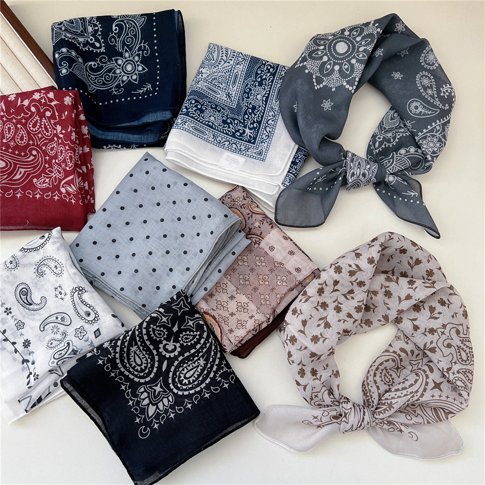 ผ้าพันคอมัลติฟังก์ชั่นผ้าฝ้ายผ้าพันคอ HeadScarf Hairband 55x55 ซม.