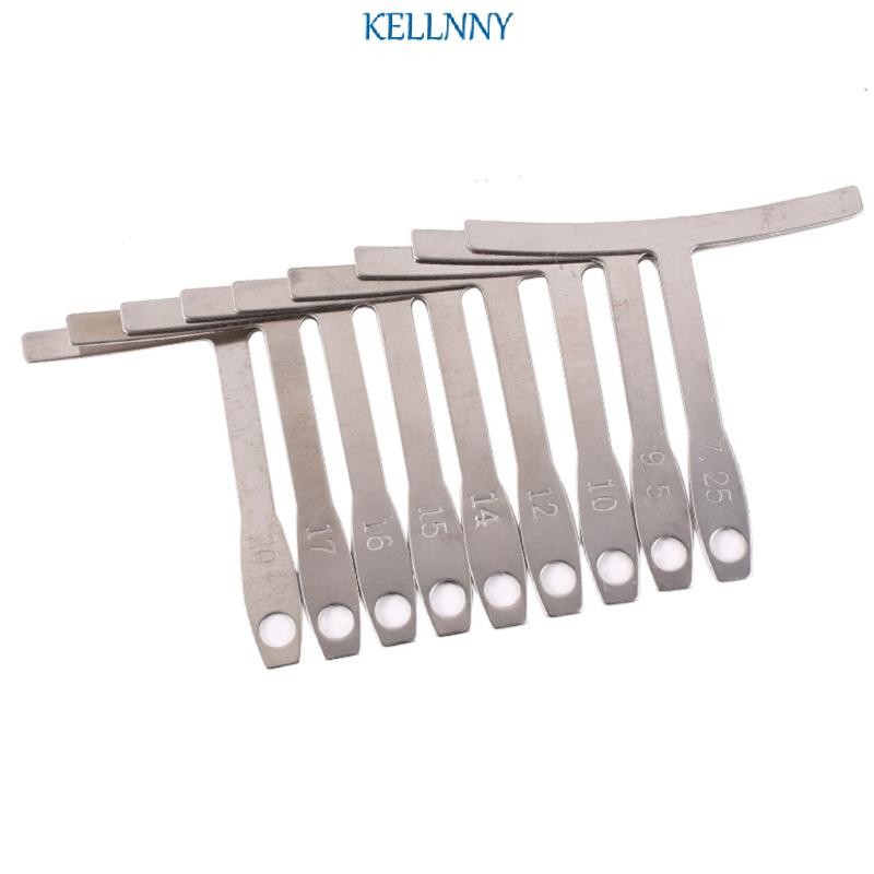 Kellnny 9 ชิ้น Understring Radius Gauge Universal Guitar Gauge เครื่องมือไม้บรรทัดใช้งานง่าย