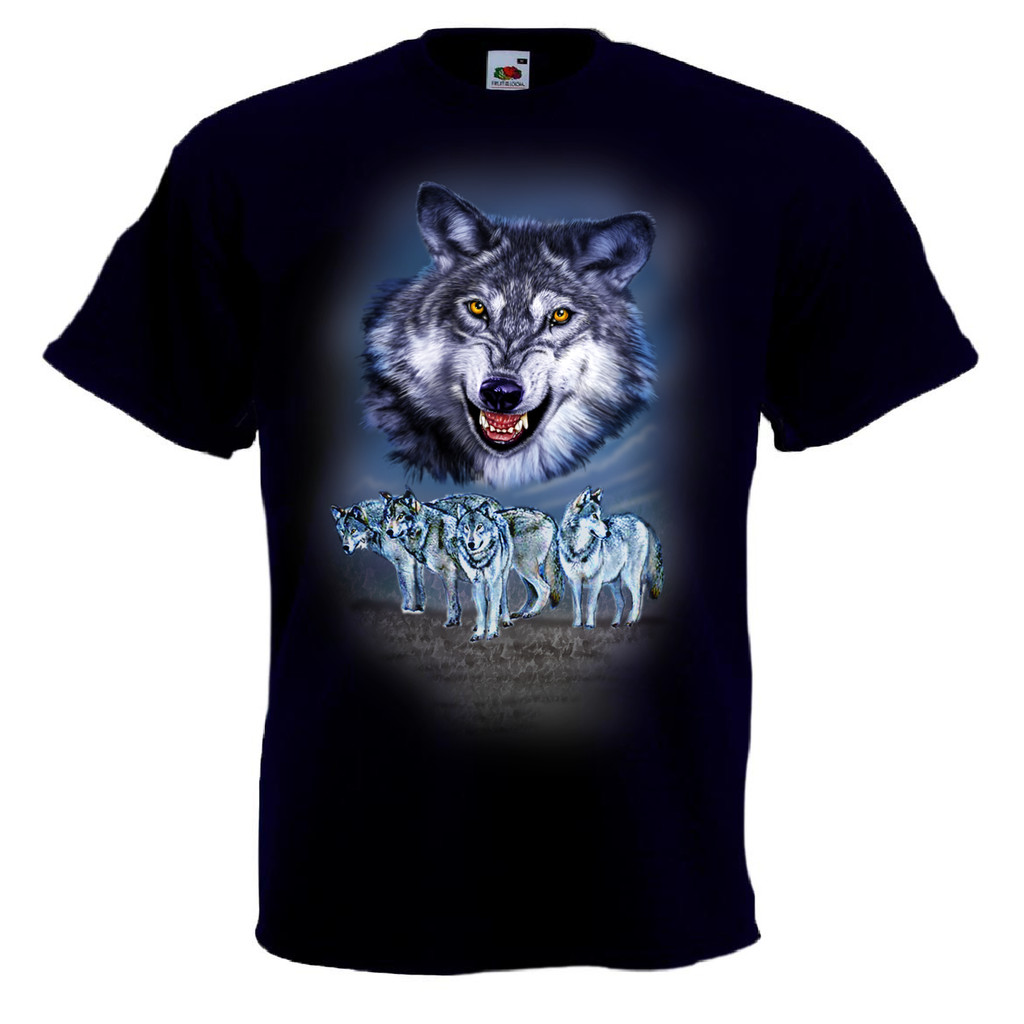 เสื้อยืด Wolf Wolves Wolf Pack T cotton