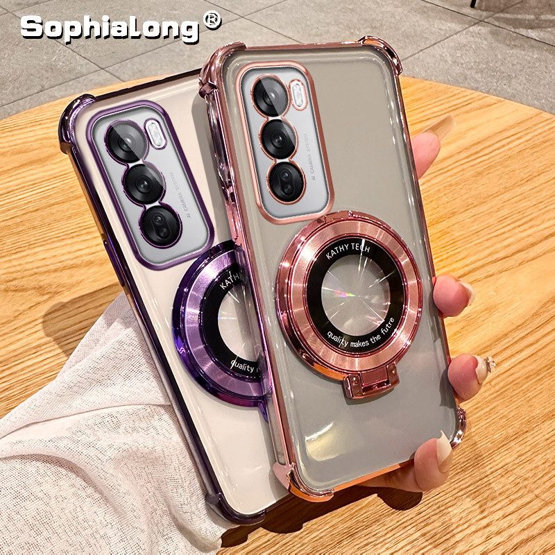 Soft Clear Cases สําหรับ Infinix Hot 50 Pro Plus + X6880 X6881 X6882 X6720 Glitter Plating Stand ฝาห