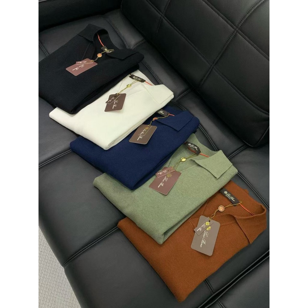 PSBK LP-Lor ** อิตาลี Nuo Elegant Old Money เสื้อกันหนาวผู้ชายธุรกิจ Casual Lapel แขนยาวถักเสื้อกันห