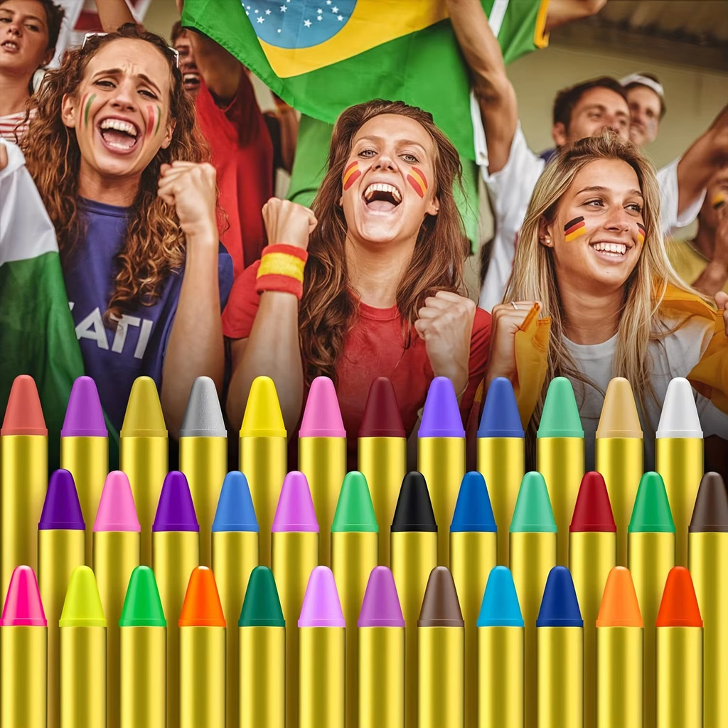 16 ชิ้นสีดินสอสีแต่งหน้า Sticks Face Body Paint Kit สําหรับฮาโลวีนหรือวันเกิดคอสเพลย์แต่งหน้า