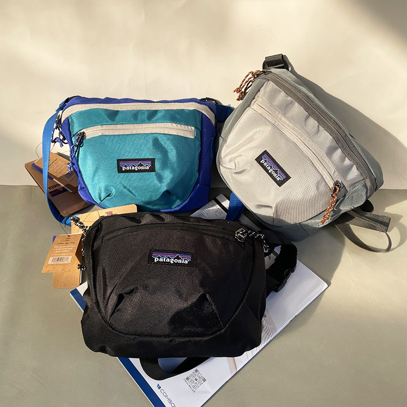 Patagonia กระเป๋าคาดเอวขนาดใหญ่ความจุ Multi-Pocket Water-Repellent กระเป๋าคาดหน้าอกผู้ชายกระเป๋า Messenger