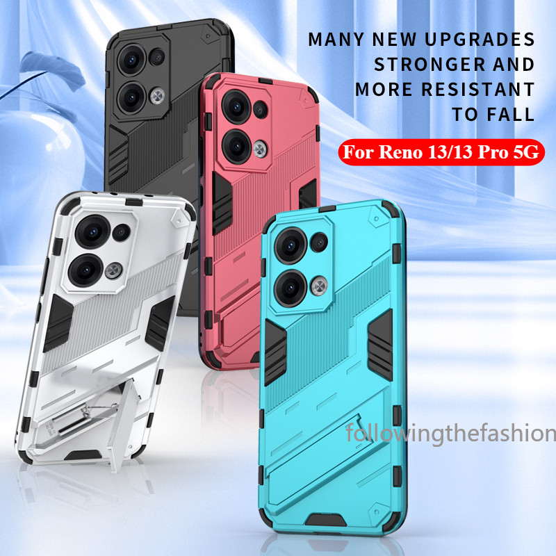 ปลอกสําหรับoppo Reno 13 5G Reno13 Reno 13 Pro 4G 5G 2025 เคสโทรศัพท์เกราะยึดพร้อมขาตั้งแฟชั่นPunk Hardกล้องป้องกันกันกระแทกปกหลัง