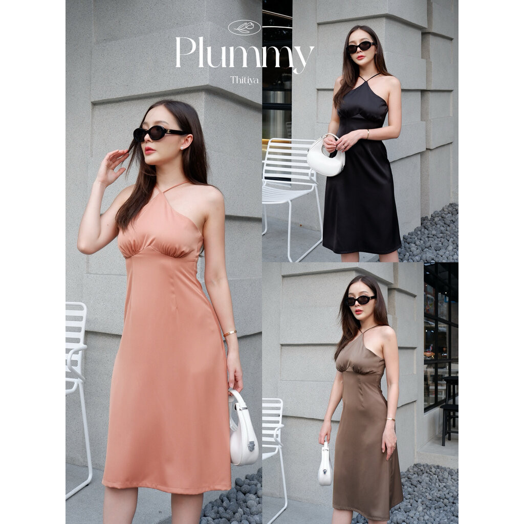 PLUMMY 🍑 ของมันต้องมี เดรสอกทรงลูกพีช ผ้าซิพซาตินอย่างดี สวยแพงสวยหวานมาก thitiya