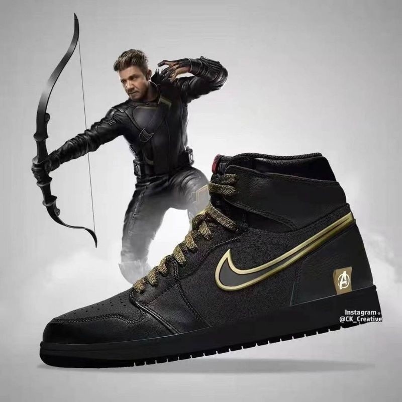 Nike air jordan 1 high x Marvel ผ้าใบไนกี้จอแดนมาเวล โคตรเท่ แฟชั่น รองเท้า true
