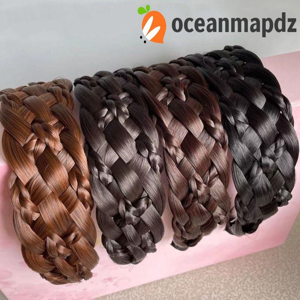 Oceanmapdz ที่คาดผม ก้างปลา ถักเปีย บิด ปีกกว้าง ล้างหน้า สําหรับหญิง หกเส้น