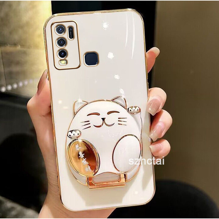 เคสโทรศัพท์ vivo y50 y30i y30 เคสโทรศัพท์ เคสโทรศัพท์พร้อมขาตั้งแมวกวัก Gong Xi Fa Cai